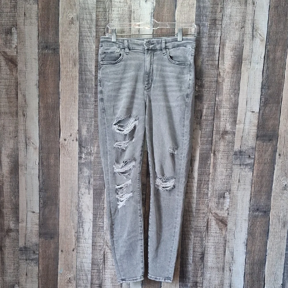 Women's American Eagle Curvy Hi-rise Skinny Distressed Jeggong Jeans Size 6